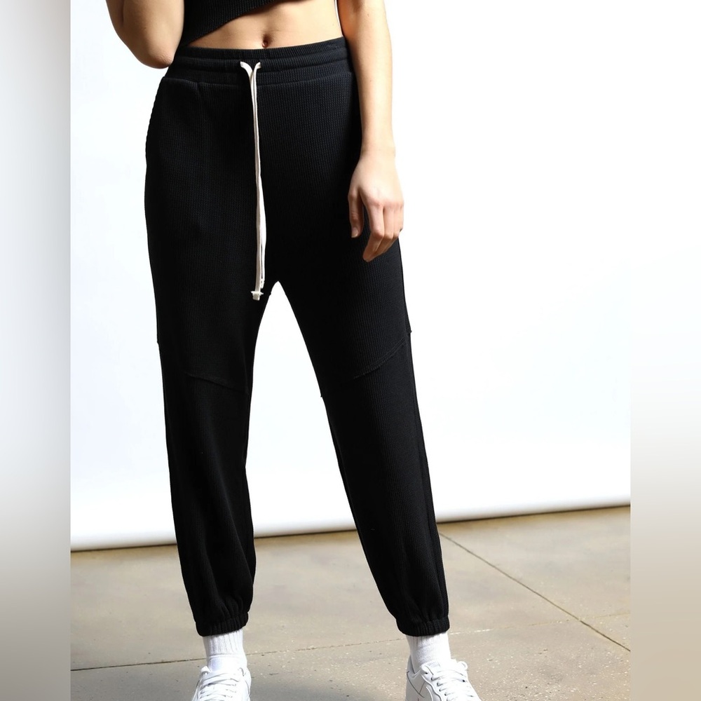 Twenty Montreal Black Everest Thermal‎ Baggy Pant Waffle Knit Size XS